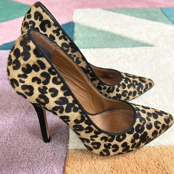 Aldo Leopard Print Pointed Leather Heels Size 5 - Picture 9 of 17